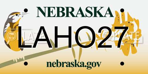 LAHO27 Nebraska License Plate