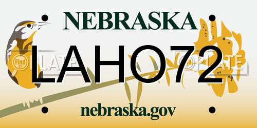 LAHO72 Nebraska License Plate