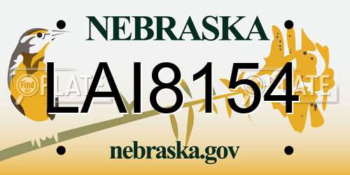 LAI8154 Nebraska License Plate