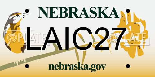 LAIC27 Nebraska License Plate
