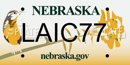 LAIC77 Nebraska License Plate