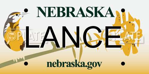 LANCE Nebraska License Plate