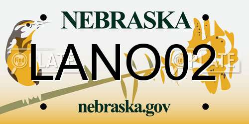 LANO02 Nebraska License Plate