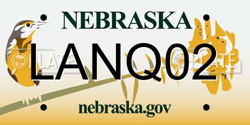 LANQ02 Nebraska License Plate