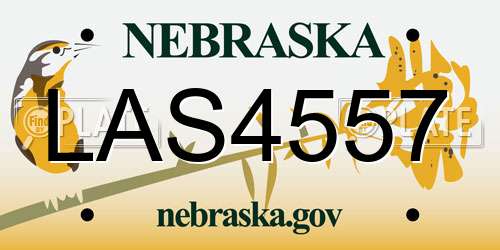 LAS4557 Nebraska License Plate