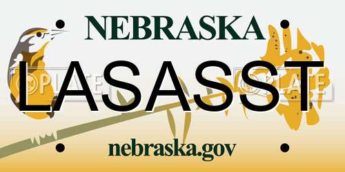 LASASST Nebraska License Plate
