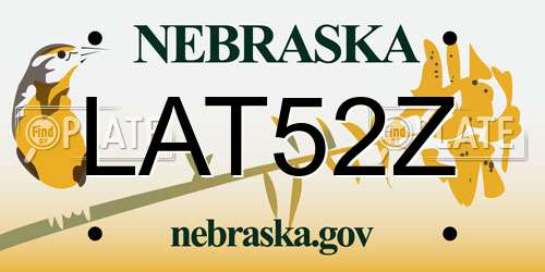 LAT52Z Nebraska License Plate