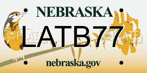 LATB77 Nebraska License Plate