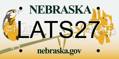 LATS27 Nebraska License Plate