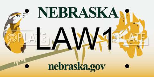LAW1 Nebraska License Plate