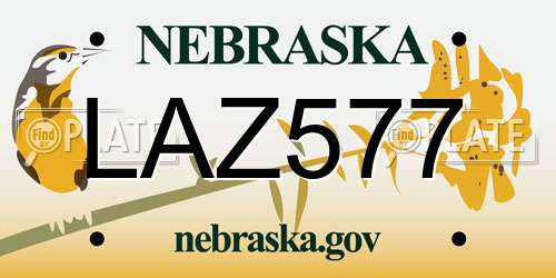 LAZ577 Nebraska License Plate
