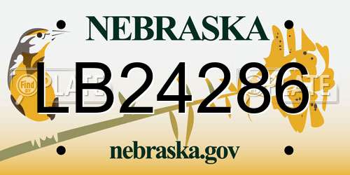 LB24286 Nebraska License Plate