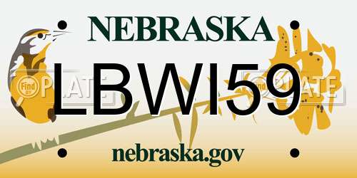 LBWI59 Nebraska License Plate
