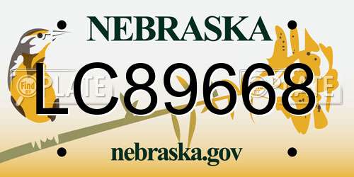 LC89668 Nebraska License Plate