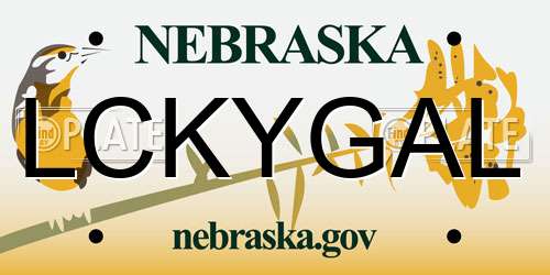 LCKYGAL Nebraska License Plate