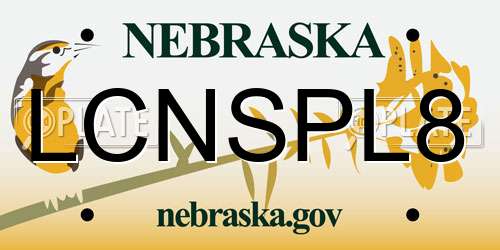 LCNSPL8 Nebraska License Plate