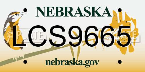 LCS9665 Nebraska License Plate