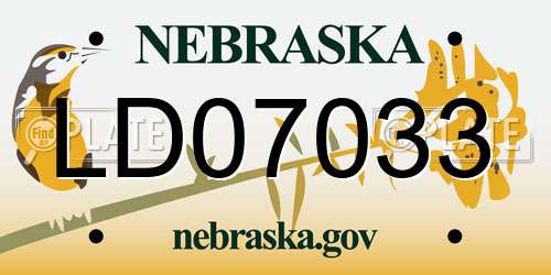 LD07033 Nebraska License Plate