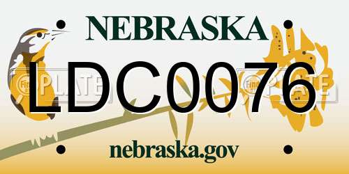 LDC0076 Nebraska License Plate