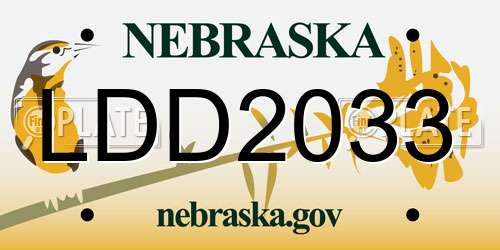 LDD2033 Nebraska License Plate