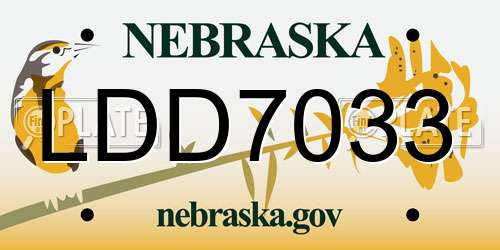 LDD7033 Nebraska License Plate