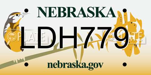 LDH779 Nebraska License Plate