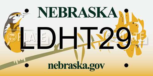 LDHT29 Nebraska License Plate