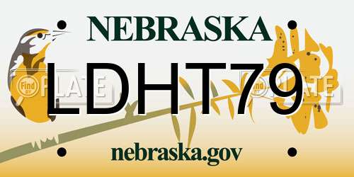 LDHT79 Nebraska License Plate