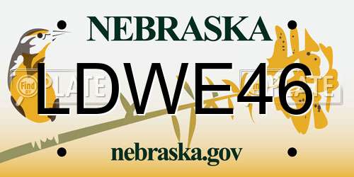 LDWE46 Nebraska License Plate
