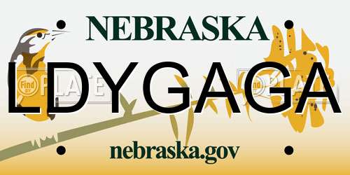 LDYGAGA Nebraska License Plate