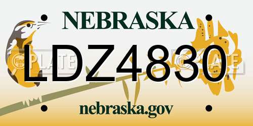 LDZ4830 Nebraska License Plate