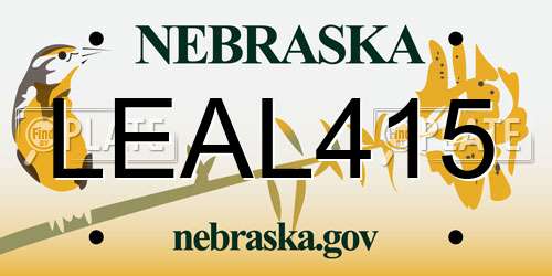 LEAL415 Nebraska License Plate