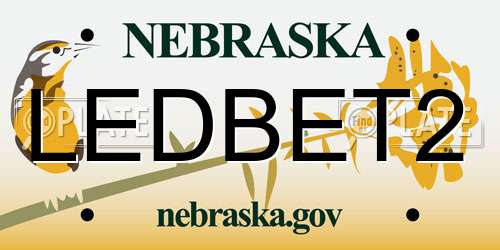 LEDBET2 Nebraska License Plate