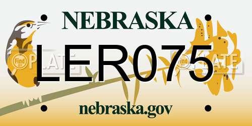 LER075 Nebraska License Plate