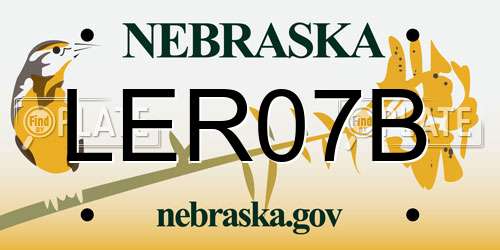 LER07B Nebraska License Plate