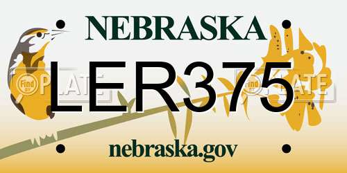 LER375 Nebraska License Plate