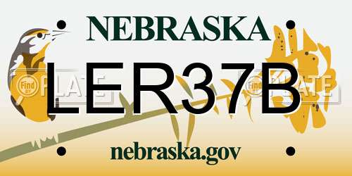 LER37B Nebraska License Plate