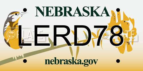LERD78 Nebraska License Plate