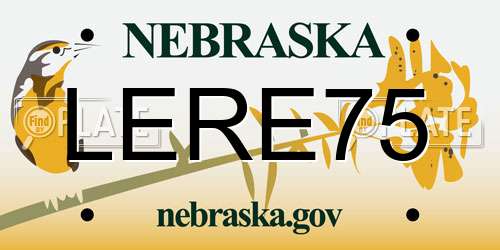 LERE75 Nebraska License Plate