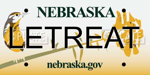 LETREAT Nebraska License Plate
