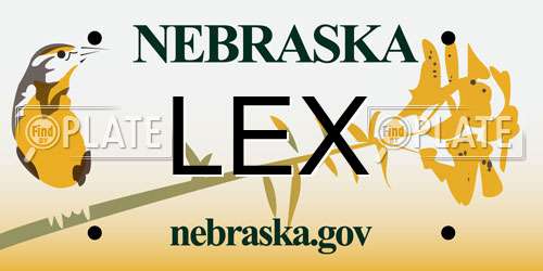 LEX Nebraska License Plate