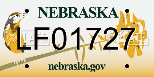 LF01727 Nebraska License Plate