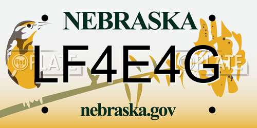 LF4E4G Nebraska License Plate