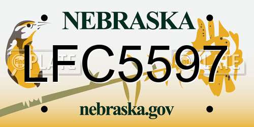 LFC5597 Nebraska License Plate
