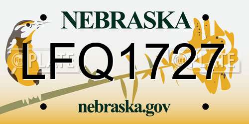 LFQ1727 Nebraska License Plate