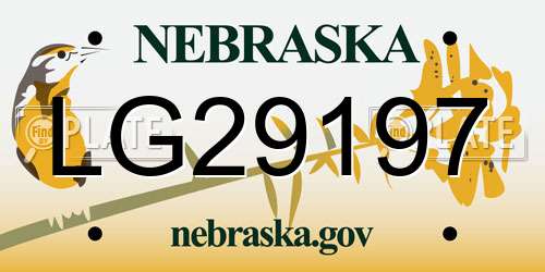 LG29197 Nebraska License Plate