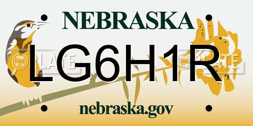 LG6H1R Nebraska License Plate