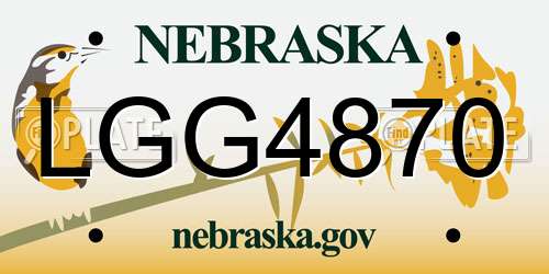 LGG4870 Nebraska License Plate