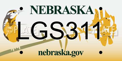 LGS311 Nebraska License Plate