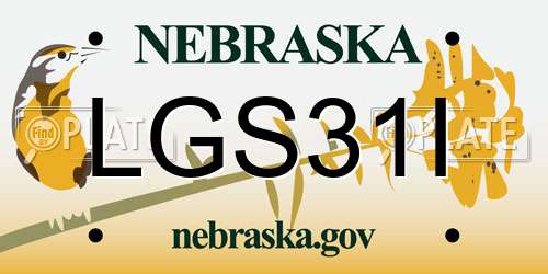 LGS31I Nebraska License Plate